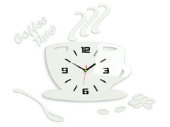 Moderni zidni satovi COFFE TIME 3D WHITE NH045-white