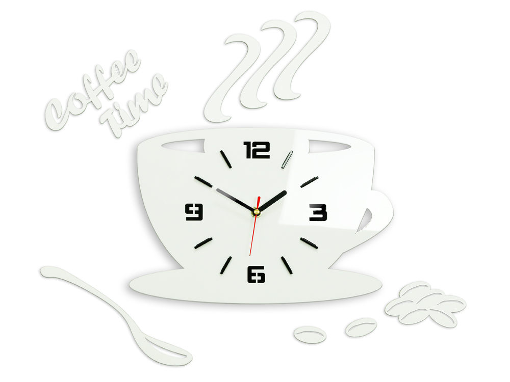 Moderni zidni satovi COFFE TIME 3D WHITE NH045-white